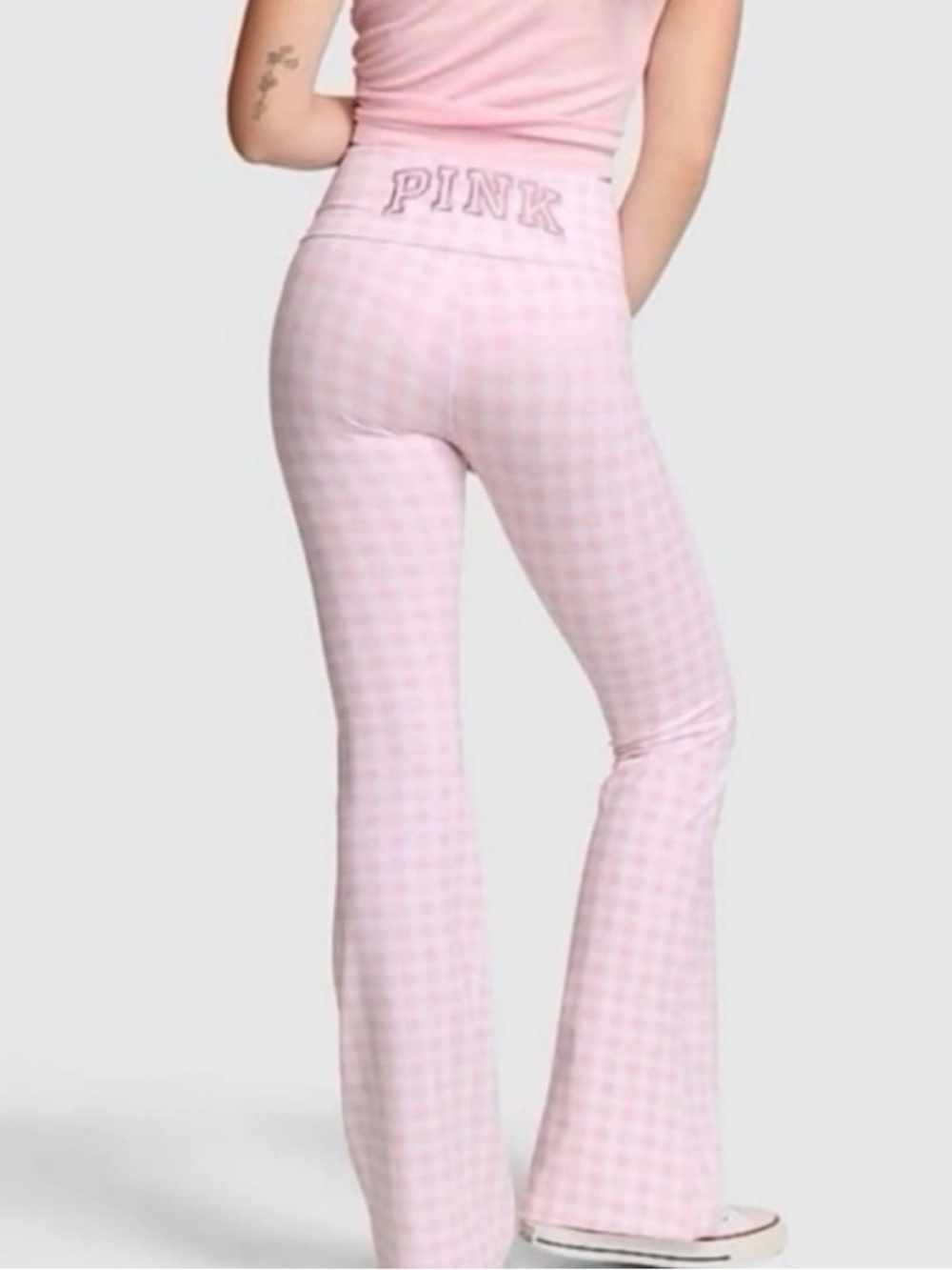 LoveShackFancy PINK Light Pink Gingham Hoodie